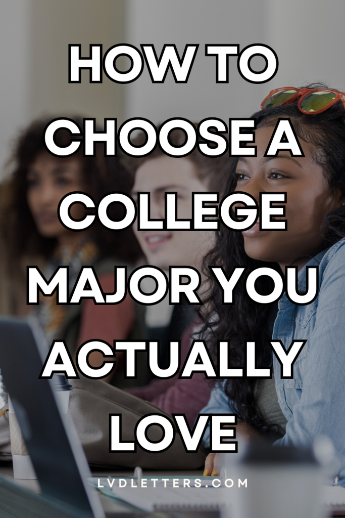 how to choose a college major you actually love - white text over picture of college students sitting in class in their college majors