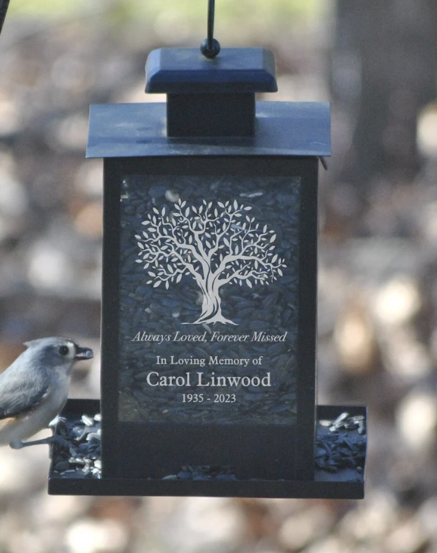 Memorial bird feeder