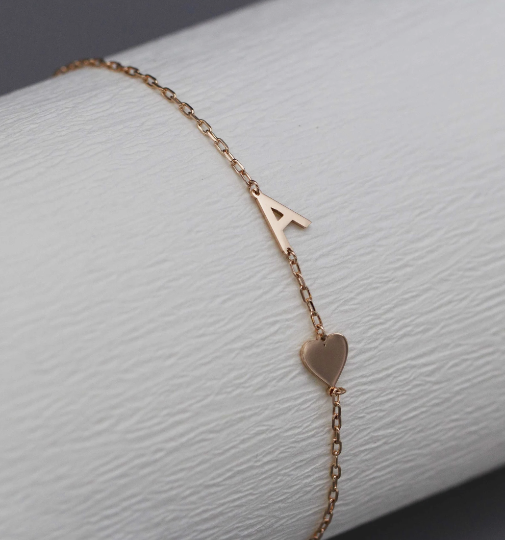 Sterling silver initial bracelet