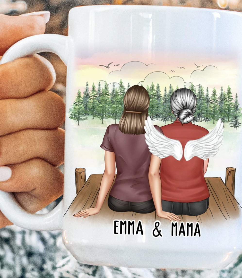 Personalized angel wings mug