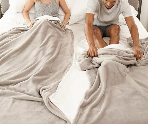 12. Couples split bedding