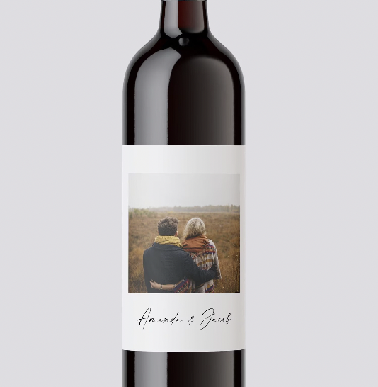 20. Romantic custom wine bottle label