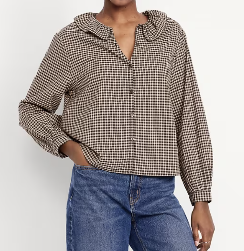 Plaid Ruffle Shirt