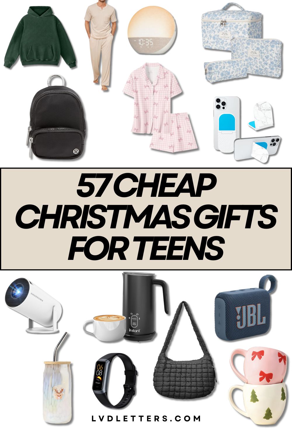 57 cheap christmas gifts for teens - collage of different gift ideas for teenagers under $60