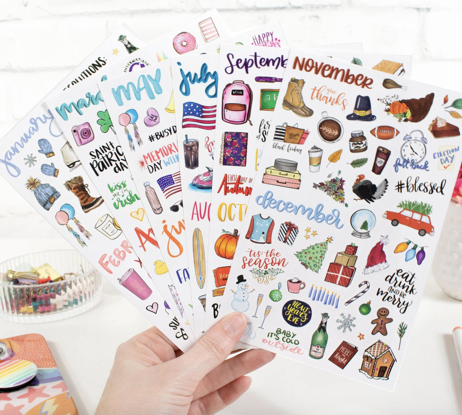 Vintage Holiday Planner Stickers