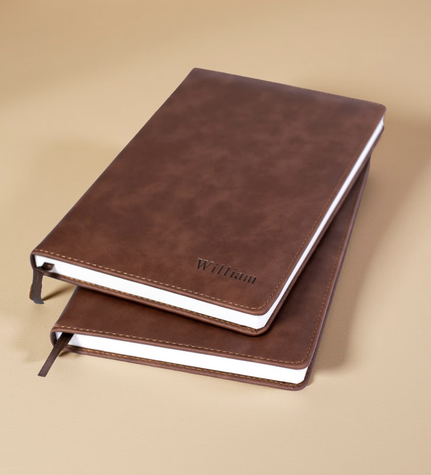 7. Leather personalized time block planner