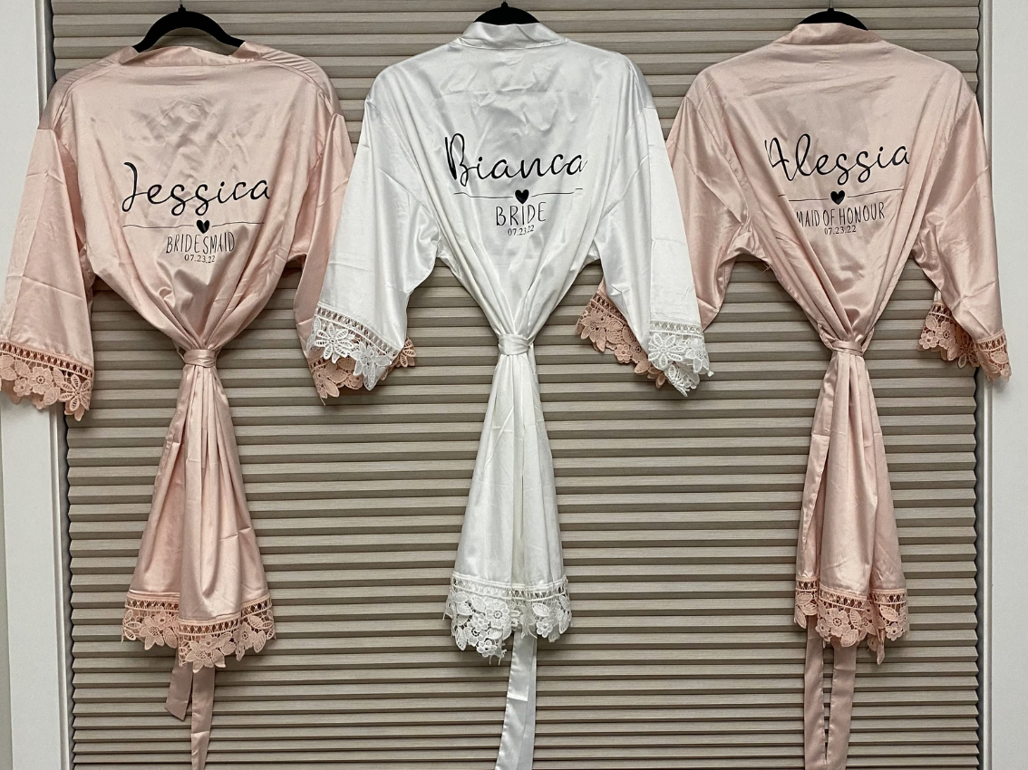 17. Bridesmaid getting ready robe