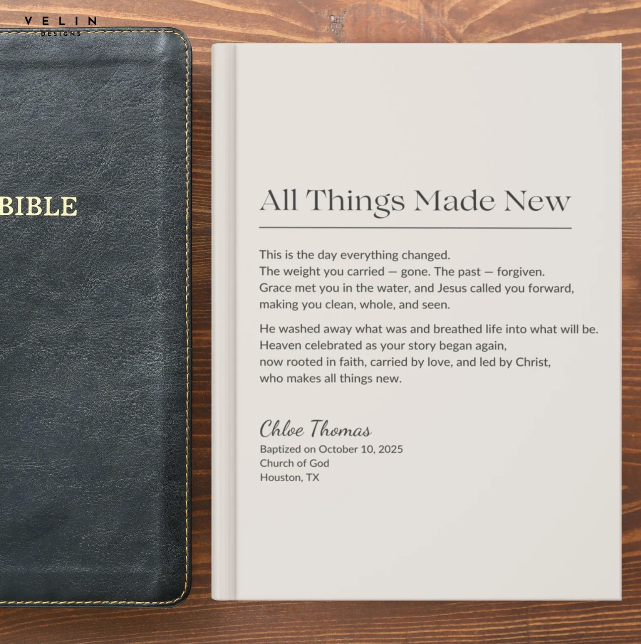2. Personalized baptism journal